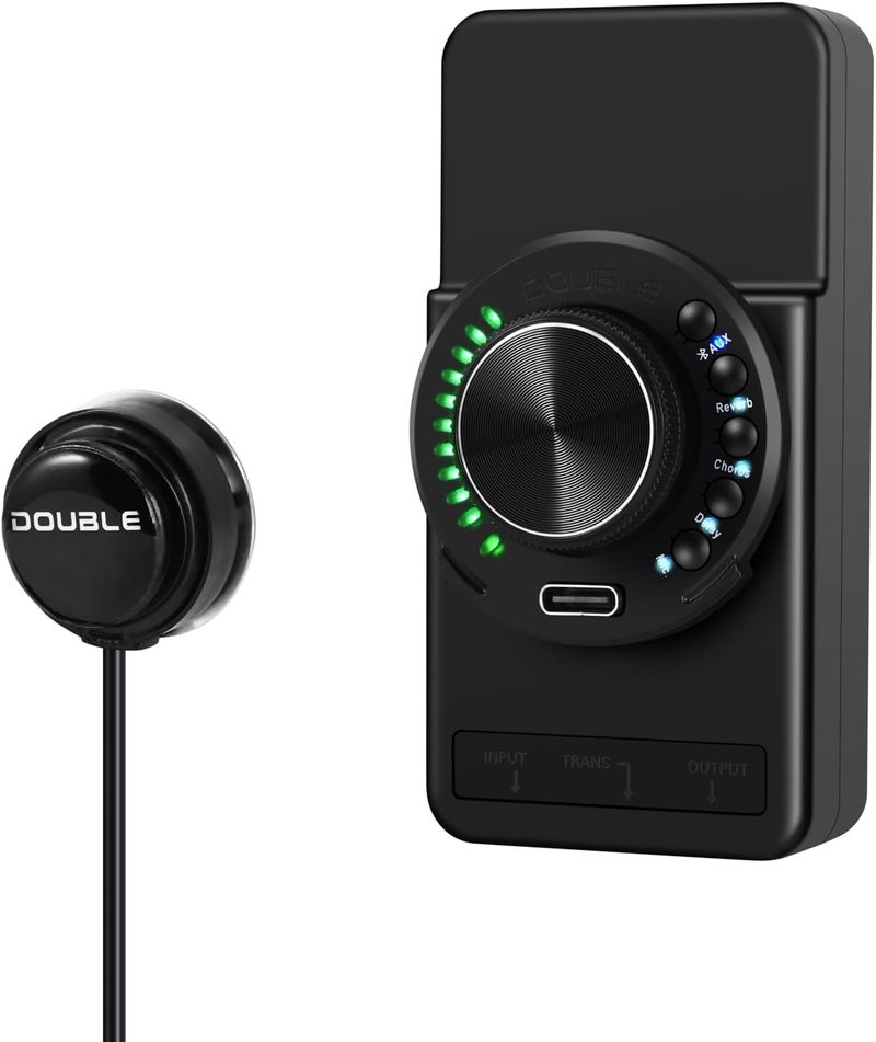 SUNYIN Acoustic Guitar Pickup New Concept Mini On-Board Bluetooth Guitar Preamp Recverb Chours Delay Effect Adjustable Piezo Pickup and Microphone Pickup Dula-Pickup System - Image 1